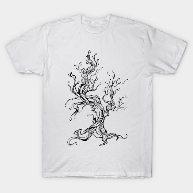 Contour of the Old Tree T-Shirt by Blackmoon9